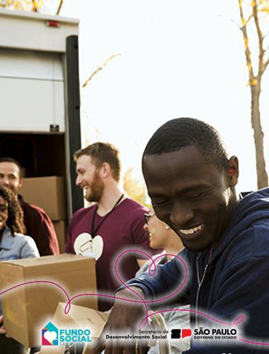 Imagem de prédio com o logotipo da campanha